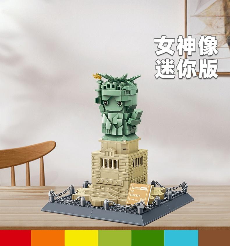 Three-Dimensional Model Q-Version Goddess Small Particle Assembly Building Block Desktop Ornament Educational Toy Children Gift