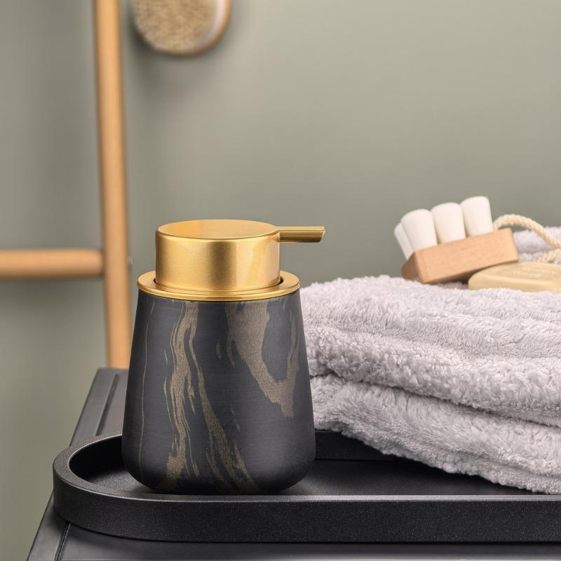 European Ceramic Hand Sanitizer Bottle Marbling Pressing Bottle Bathroom Soap Liquid Container Bathroom Decoration Accessories