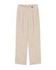 RAMU STUDIO Denzel Office Pintuck Wide Straight Natural Hemp Premium Linen Slacks Butter Beige Denzel02Bbg