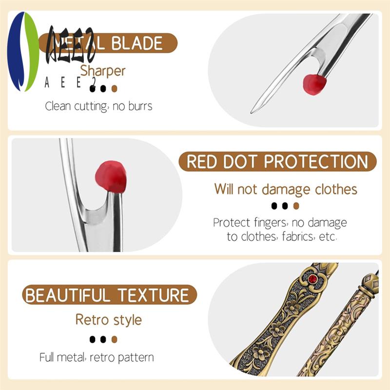 AEE2-Vintage Seam Rippers, Thread Ripper, Metal Seam Rippers For Sewing Needle Work Hand Sewing Knitting Craft