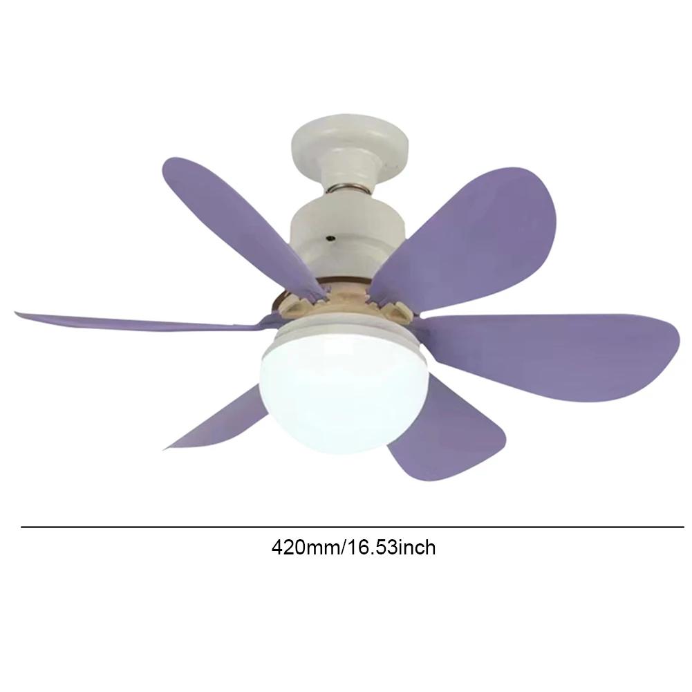 Ventilator cu priză E27 Lumină cu LED Baza E27 42cm Ventilator de tavan LED modern, cu telecomandă, candelabru, ventilator de tavan 3 viteze pentru dormitor, bucătărie
