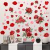 Valentine‘s Day Heart Balloons Roses Fridge & Window Stickers for Shop Decoration Self-Adhesive Removable Commercial Decor