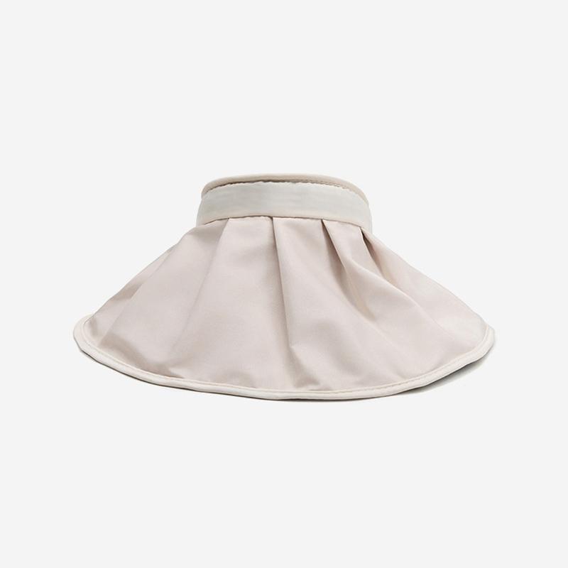 Summer Shell Sunshade Hat Uv Protection Dual Use Hair Hoop Sun Cap For Women Outdoor Beach Foldable Wide Brim Bucket Caps