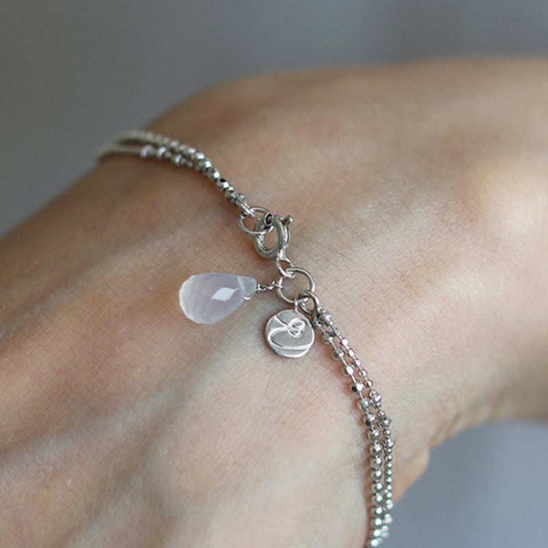 

eveningbell [silver925] Moonlit bracelet (white) 20.5cm