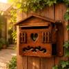 Hölzerner Briefkasten Handgeschnitztes Holz Herz-Ausschnitt Briefkasten für Haus, Firma