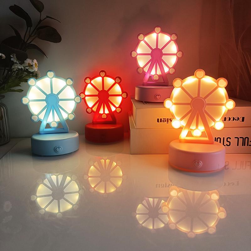 Cute And Sweet Ferris Wheel Desktop Nightlight Handmade Diy Aaa Battery Electric