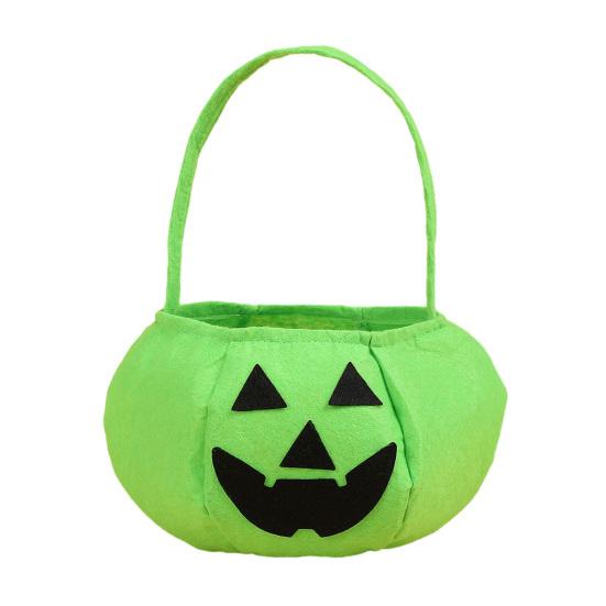 Halloween Pumpkin Candy Bag for Kids Reusable Non-Woven Trick or Treat Bucket Pumpkin
