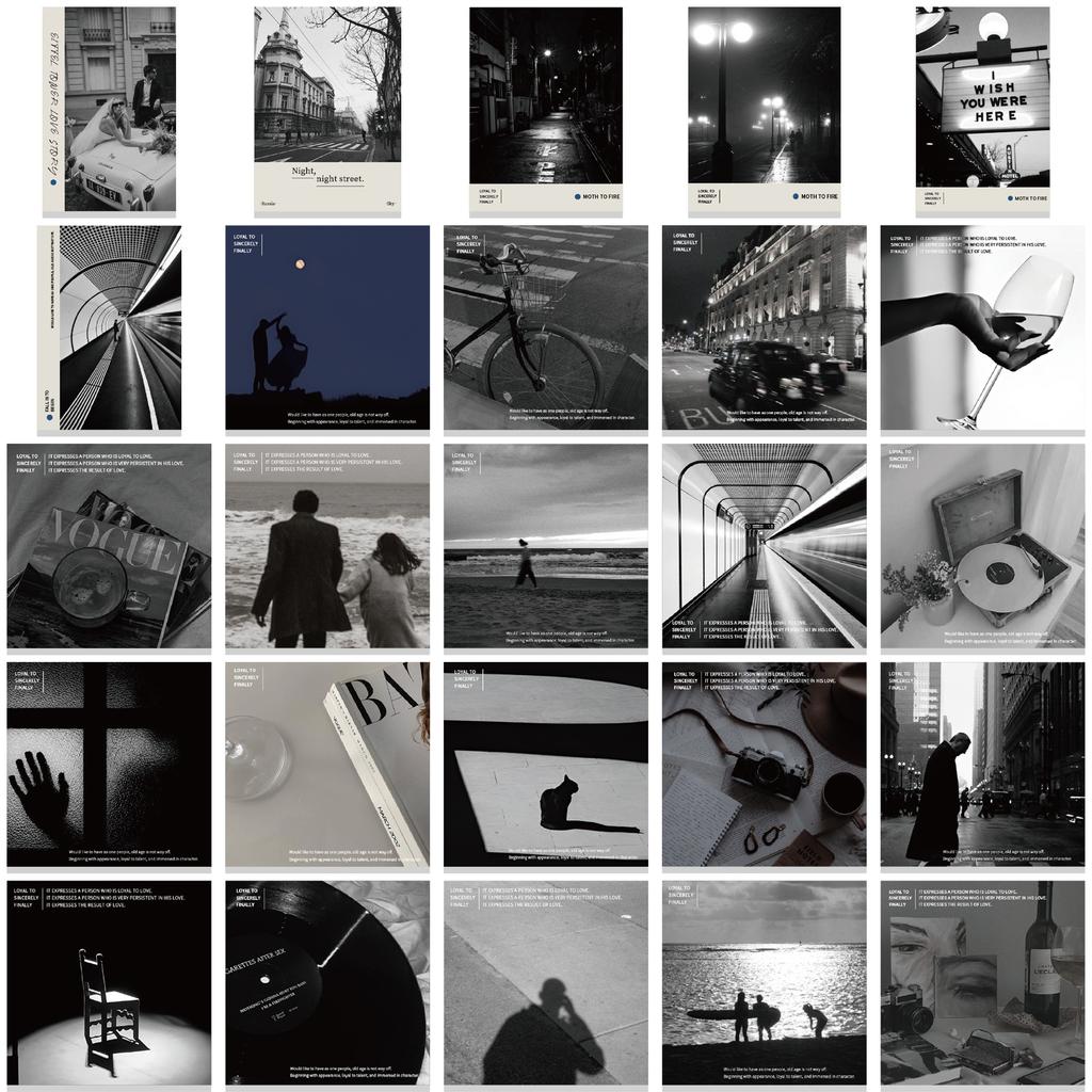 52 black and white British romantic graffiti stickers decorate suitcase guitar DIY non-infringement waterproof stickers