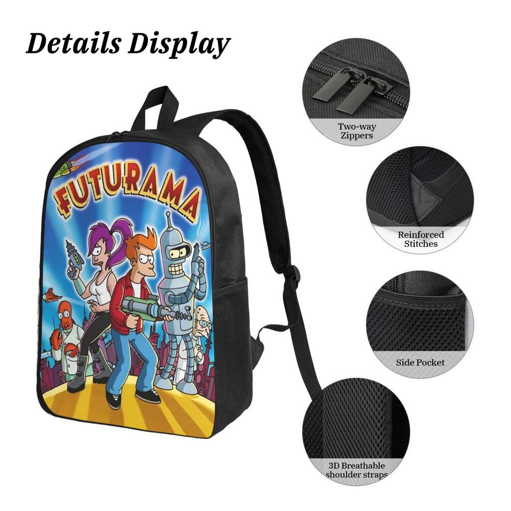 3Pcs Futuramas Cartoon School bags Set for Boy Girl Pen Bags Backpack Sets with Lunch Box For Primary School Students Knapsack