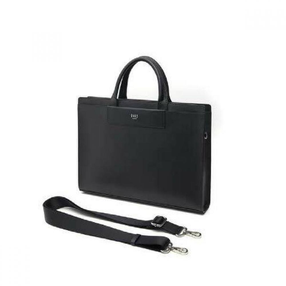 Daks Black Leather Logo Simple Document Bag Dbba2f333bk