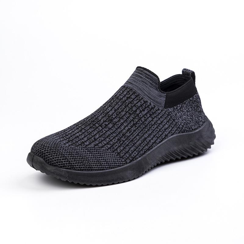 Flyknit Men's Shoes Student Sports Shoes Breathable Soft Bottom Slip-on New Trendy Men's Casual Shoes