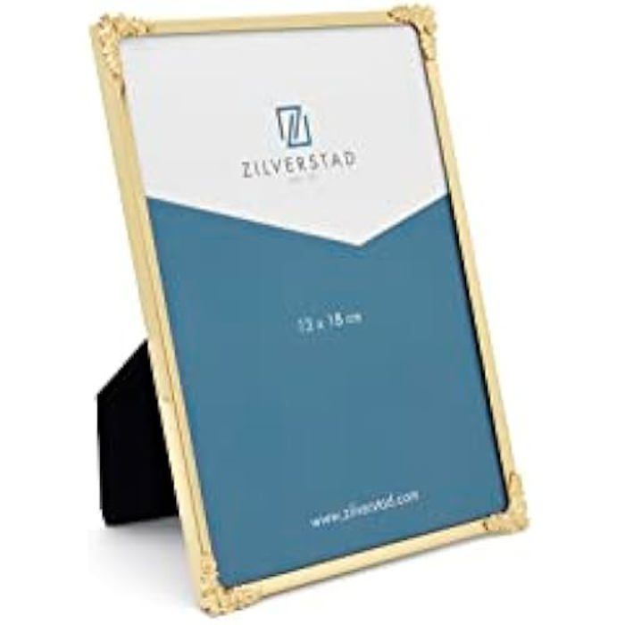 Cadre photo - zilverstad - decora - 13x18 cm - velours - bord doré - style contemporain