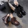 Leather Shoes with Thick Soles, Women's New Style Short Boots, Autumn-winter Women's Boots Devotion