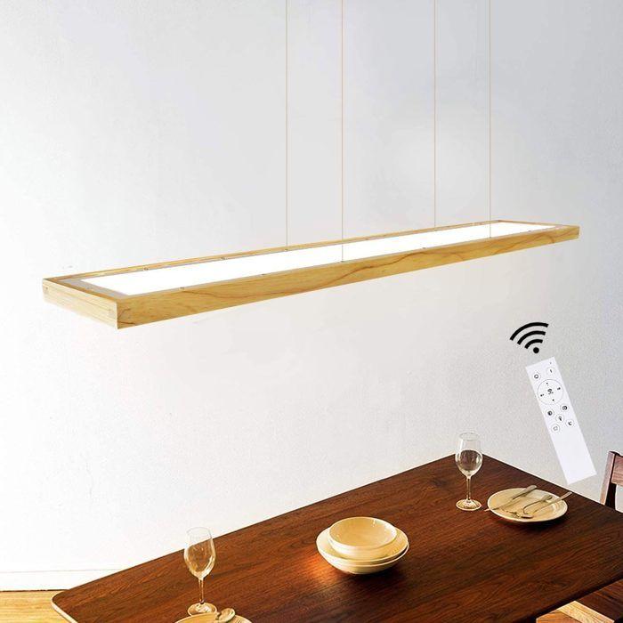 Pendant Lamp - NETTLIFE - LED 40W - Wood - Remote Control Dimmable - Scandinavian