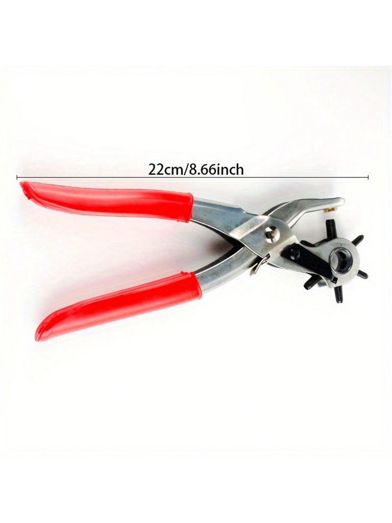 1PC Rotary Punch Pliers Set 1 Oval Hole + 2 Flat Holes + 3 Round Holes For Leashes, Harnesses, Strap