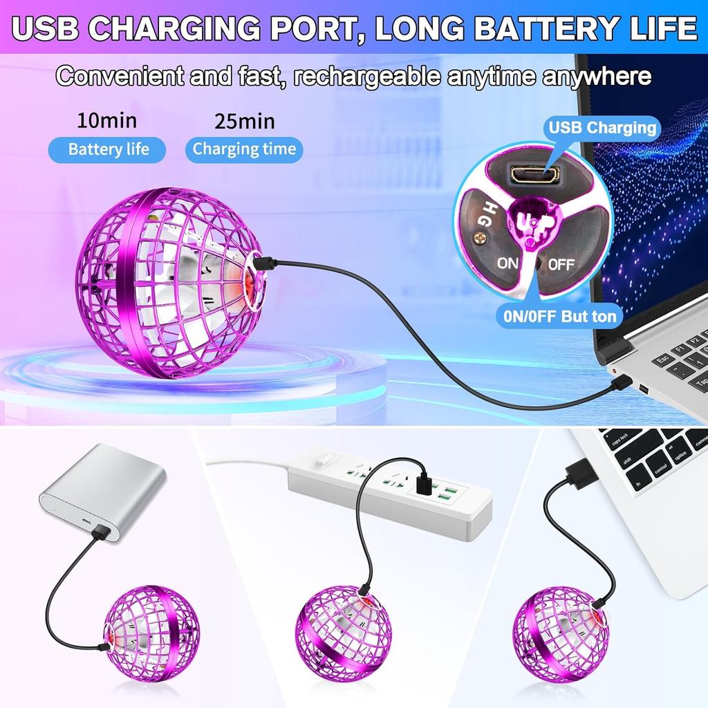 Flying Orb Ball,Cosmic Globe Flying Hover Ball Toy,Magic Floating Ball Galactic Fidget Spinner Boomerang Drone Gifts for 6 7 8 9 10 11 12+ Year Old