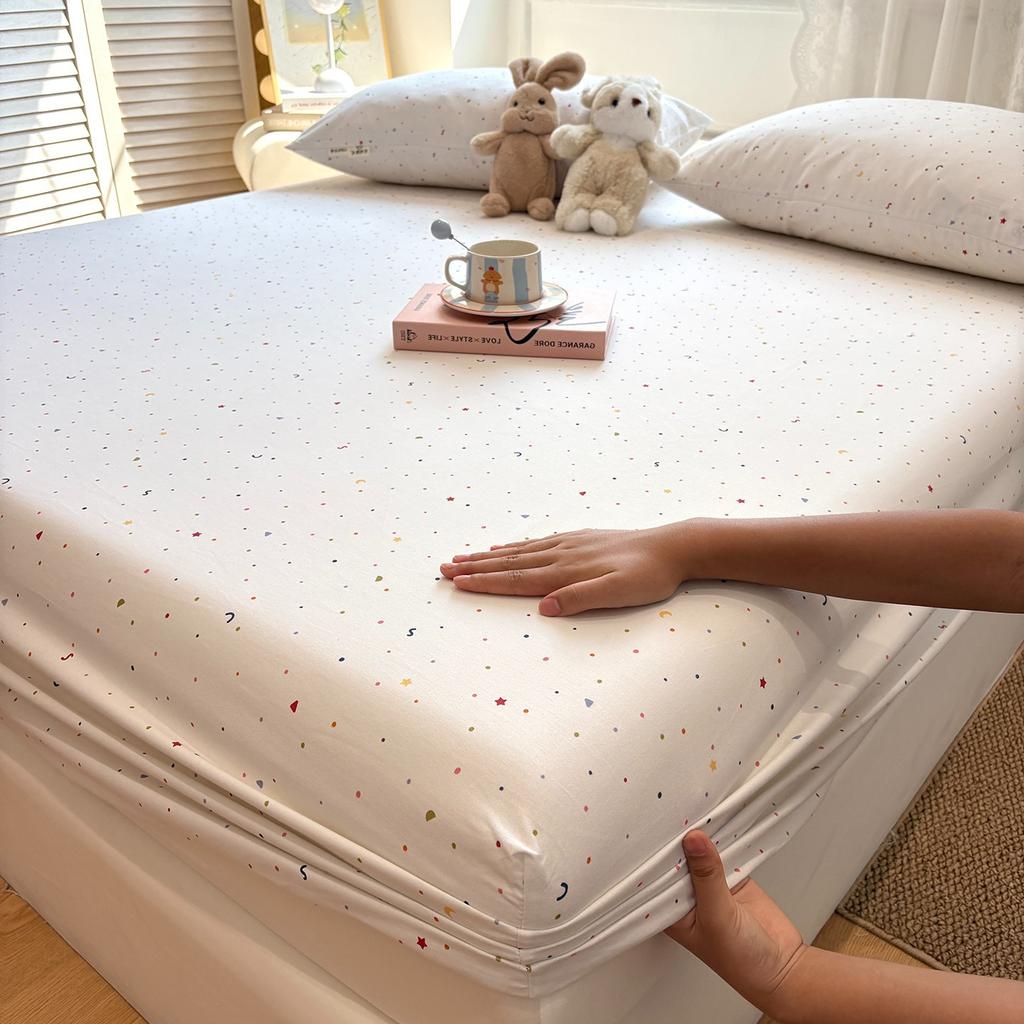 100% Cotton Bed Sheets Bed Bedroom Flower Printed Bed Cover Bedding (excluding Pillowcases) Single/Queen/King Washabl