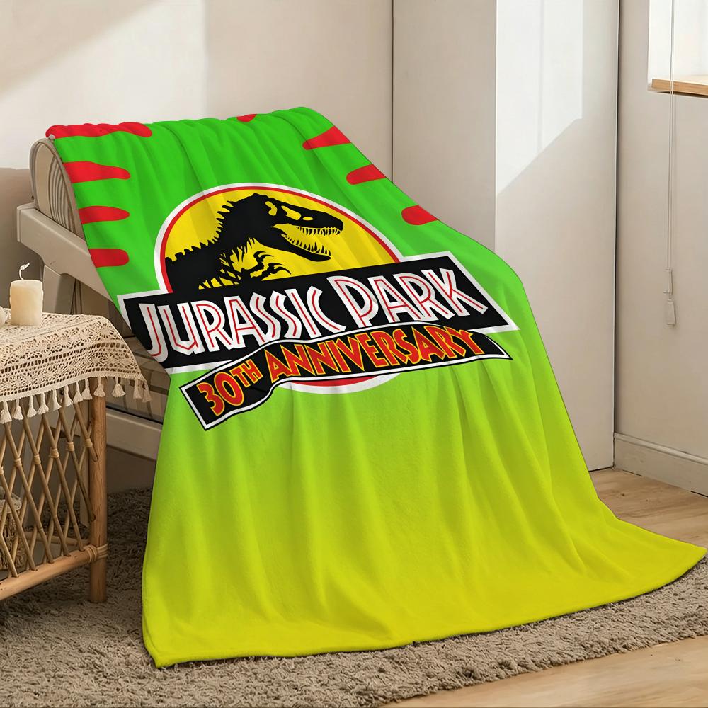 Jurassic Park Throw Lightweight 240g Flannel Blanket Soft Skin-friendly for Summer Cooling