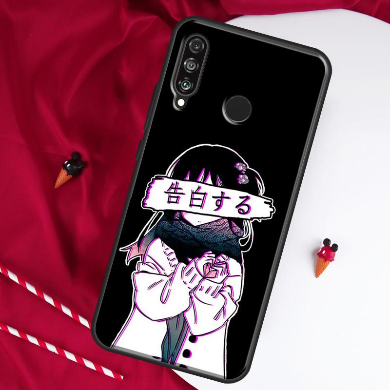 Sad Anime Aesthetic Senpai For Huawei Nova 12i 11i 8i 12s 9 10 SE Y90 Y60 Y70 Y72 Y61 Y91 P20 P40 P30 Lite P60 Pro Case