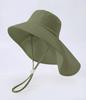 Sun hat for children (female), summer neck protector against UV rays, wide brim, outdoor woven straw hat, open top