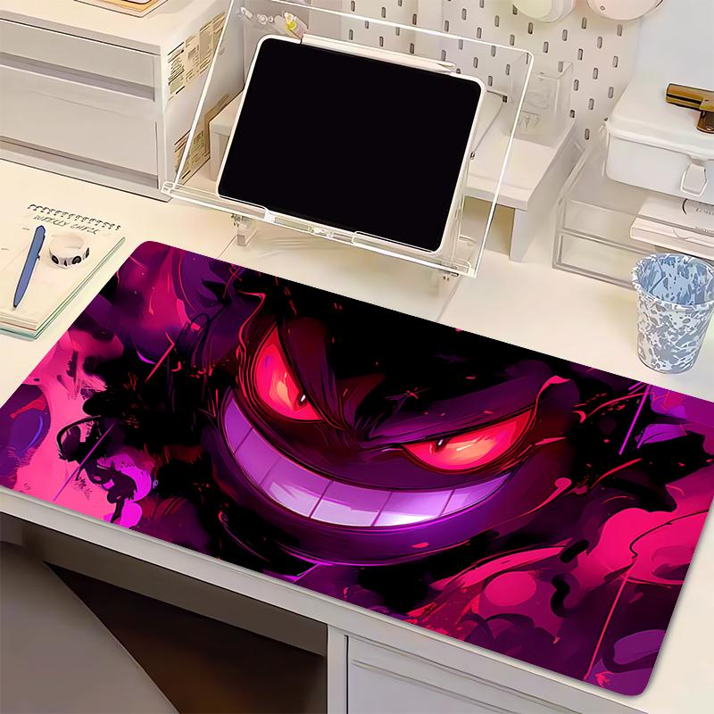 Mouse Pad P-Pokemon Gengar Anime Gaming Accessories Large Carpet Gamer Lock Edge Computer Keyboard Pad Rubber Desk Mat Mausepad