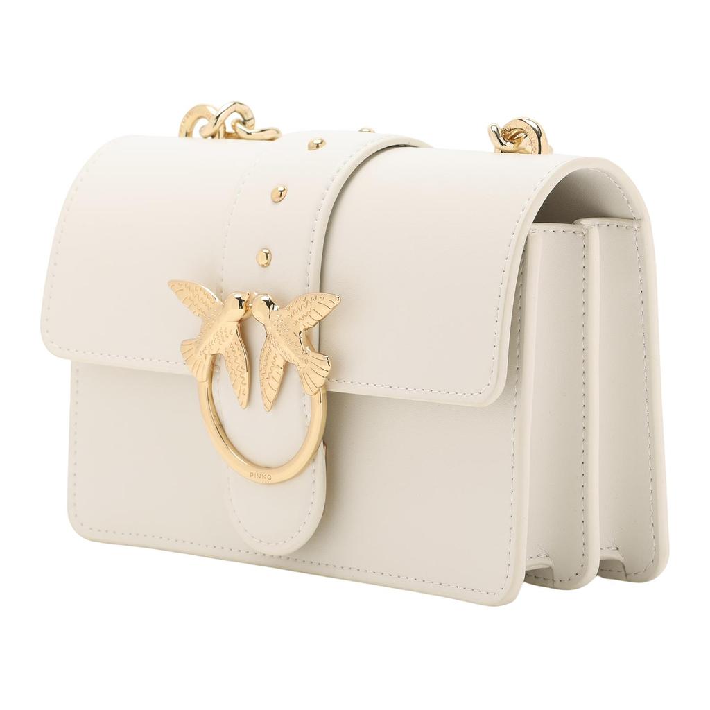New PINKO Cow Leather Bird Bag Crossbody Shoulder Bag Mini Women's White 1P21R4-Y5FF-I09