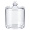 Acrylic Cotton Swab & Makeup Remover Storage Box with Lid - Transparent Square Organizer & Toothpick Holder