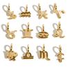 Stainless Steel Fashion New Twelve Constellations Small Pendant DIY Necklace Gold-plated Color Preservation