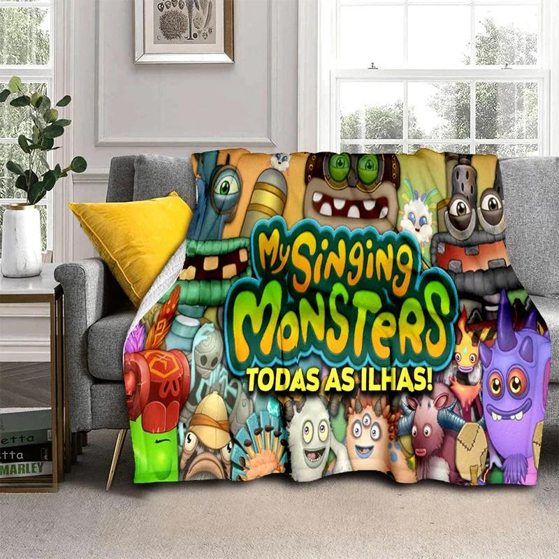 My Singing Monsters Video Game Cartoon 3D Blanket,Soft Throw Blanket for Home Bedroom Bed Sofa Picnic Travel Cover Blanket Kids