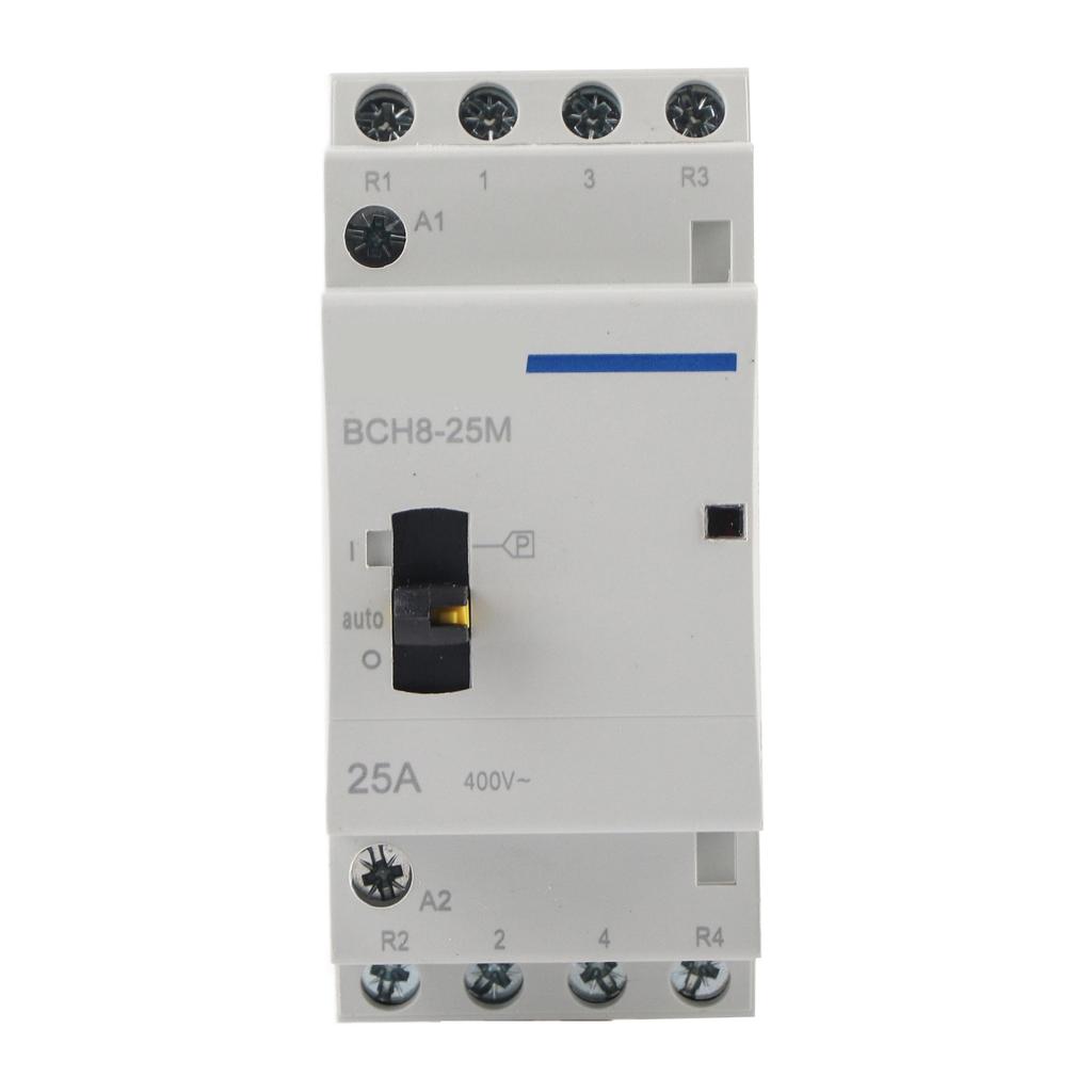 BCH8 25M 230V 4P 25A Household AC Modular Contactor with Manual Control Switch (2NO2NC)