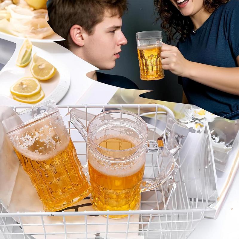 15OZ Dubbelwandige Grappige Bierpul Mezzanine Grappige Nep Bierpul Creatief Model Prank Speelgoed Voor Feesten, Barbecues, Vakantie