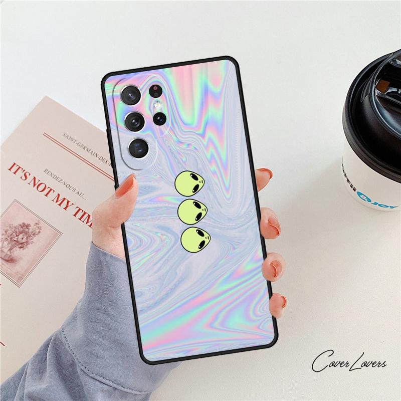 Alien Martian Humans Arent Real phone case For Samsung Galaxy S24 S25 S23 S22 Ultra Note 10 20 Plus S20 S21 FE Cover