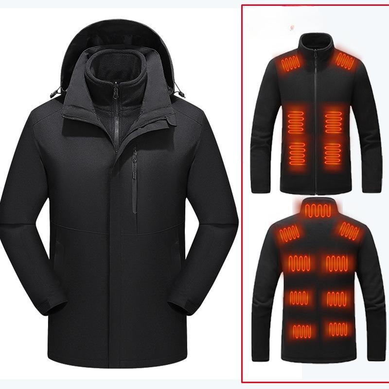 Jacket Three-in-one Cotton Jacket Hooded Men's Cotton Jacket Outdoor