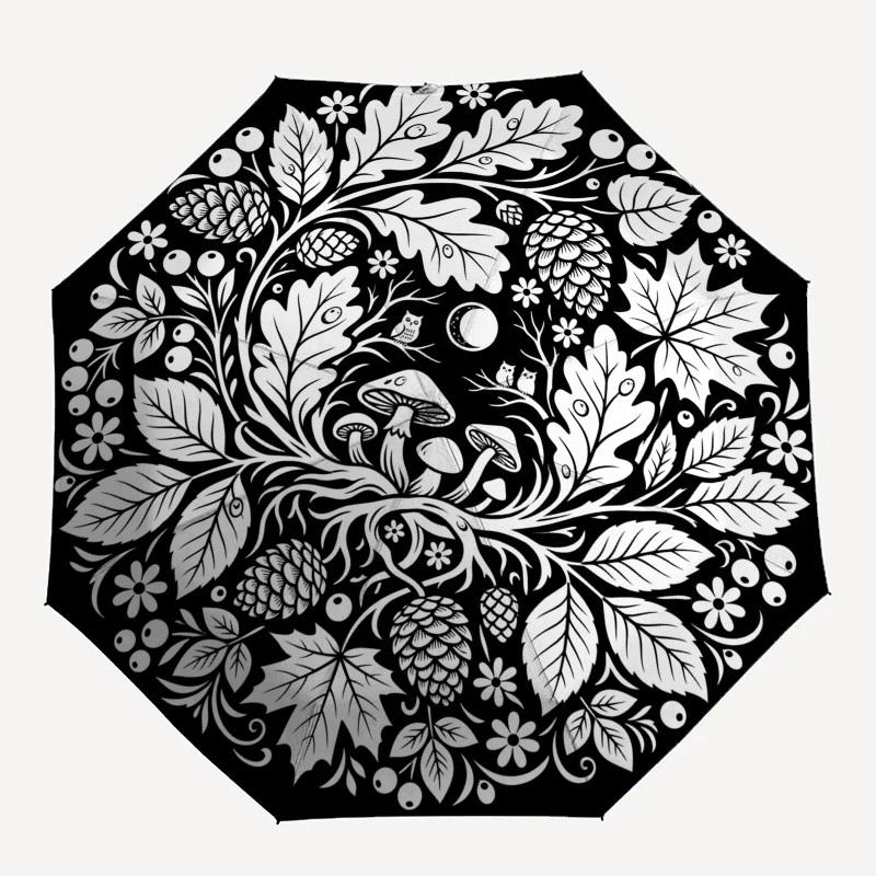 

1pc Forest, Nature, Mandala Umbrella with Plastic Handle,Compact & Stylish,Suitable for All Seasons YS331081