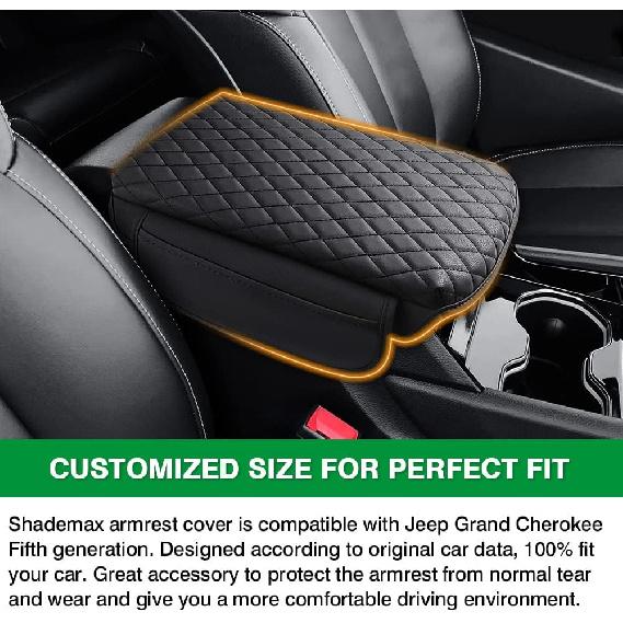 Shademax  For Center Console Cover Jeep Grand Cherokee WL -2024 2025 2026 Accessories Armrest Cover Center Console Pad PU Leather Armrest Seat Box
