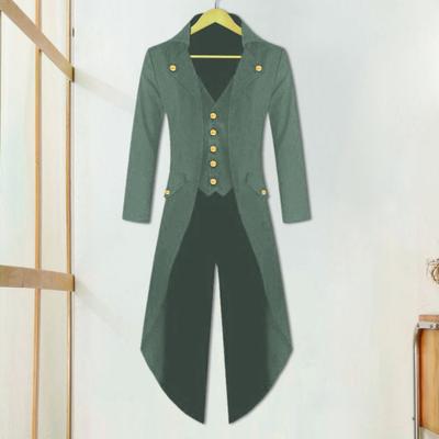 Frac Gótico para Hombre Solapa Manga Larga Un Botón Estilo Retro Frac Medieval Falso