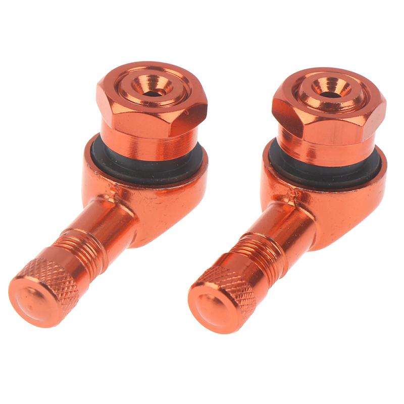 2Pcs Cnc Motorcycle 90 Degree Angle Wheel Tire Stem Tubeless Valve Aluminum