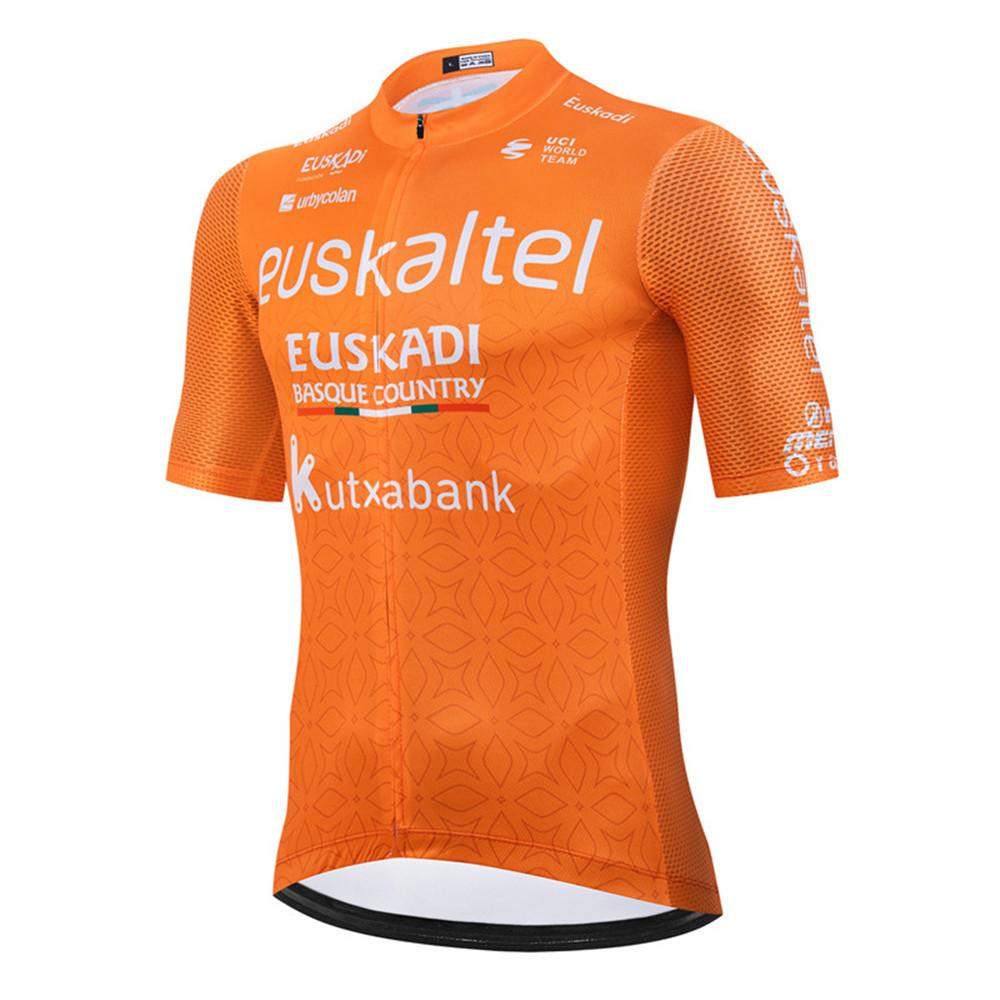 

2025 TEAM EUSKADI Cycling Jersey Set Orange 19D Bike Shorts Sets Mens Ropa Ciclismo Maillot Culotte Biycling Top Bottoms Suit S