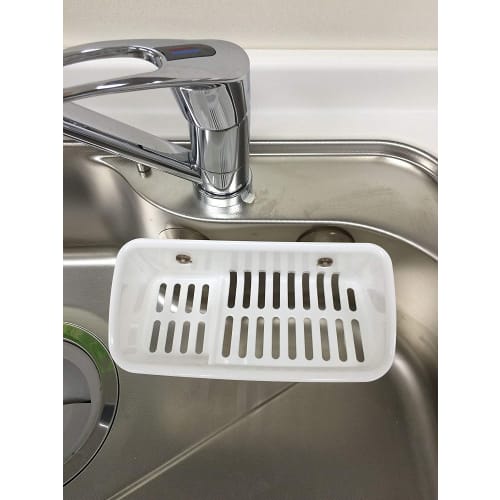 Richell Sponge Rack, White, 23 X 12 X 7.5 Cm, Shelly, Scrubber Holder, Type A, Antibacterial