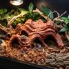Cichlid Hiding Cave Aquarium Mountain Hideout, Rock Look Tunnel Fish Hide, Shrimp Betta Accessory Shelter for Pleco Tanks Decoration Decorative