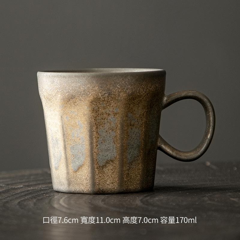 Handmade Coarse Pottery Ceramic Cup Small Capacity Coffee Cup Retro Style Ceramic Concentrated Hanging Japanese Ear Coffee Cup