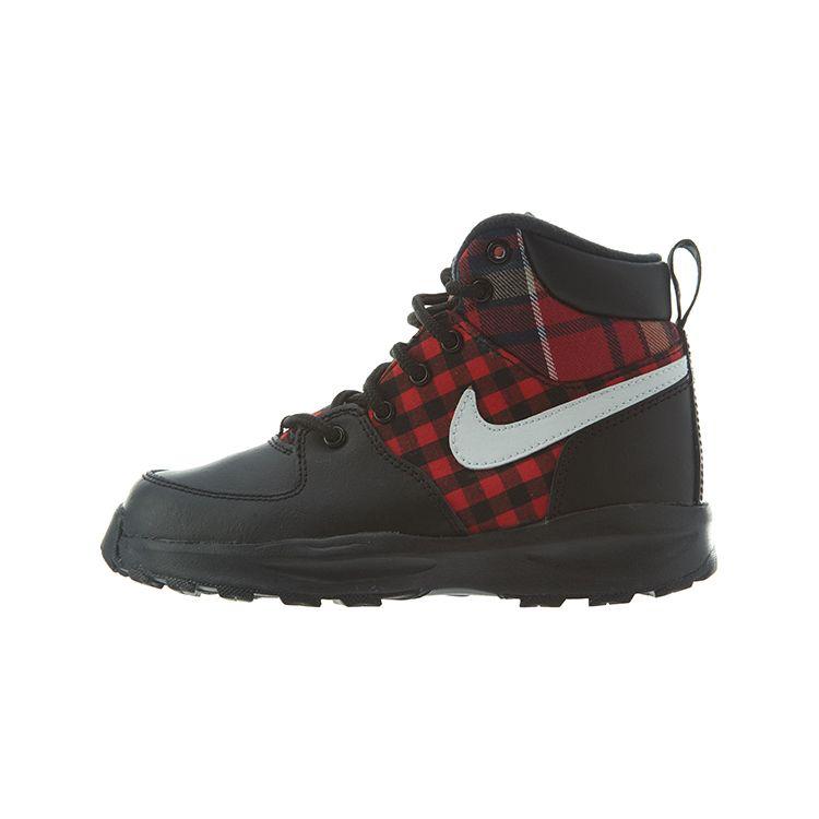 

Nike Manoa Comfortable Versatile Non-Slip Shock Absorbing Durable High-Top Outdoor Shoes Kids Shoes Black Red Plaid AR1704-001 28.5