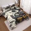 3pcs Halloween Pumpkin Monster Duvet Cover Set without Core Quilt Cover with 2 PillowcasesSoft and Machine Washable Duvet Cover