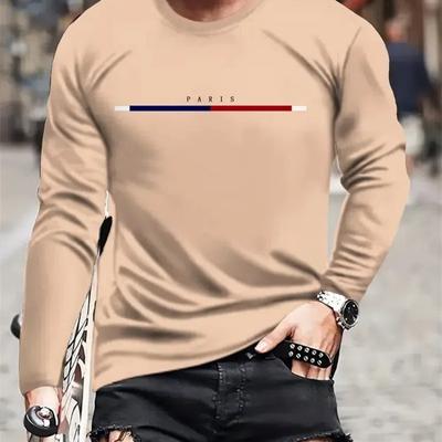 Outdoor Fashion Street Crewneck Long Sleeve T-shirt Simple Letter Print Autumn Comfortable Long Sleeve Daily Casual Y2K Top