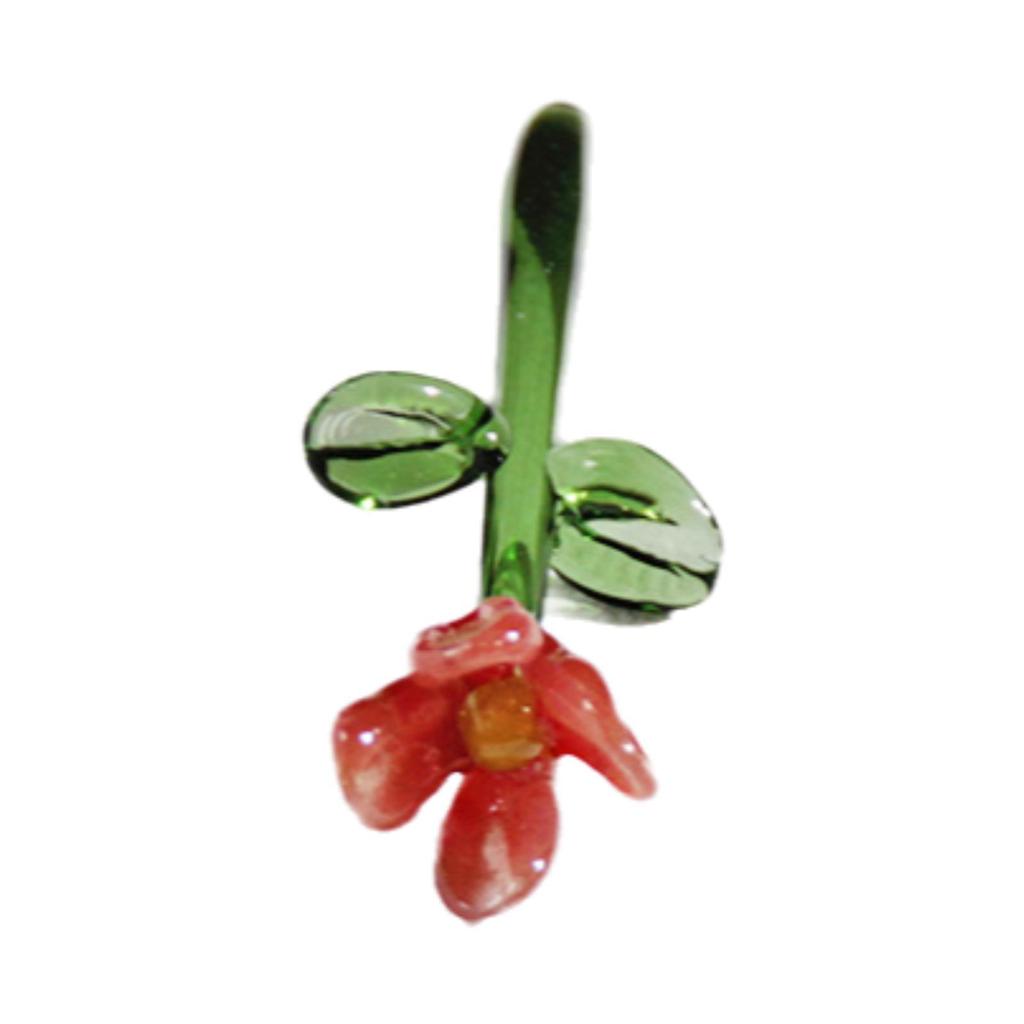 Mini Glass Flower Floral Figurine Gifts Artificial Flower for Spring Desktop