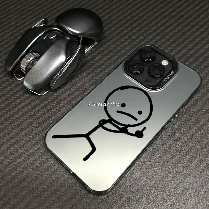 Funny Middle Finger Man Coque Funda Phone Case For iPhone 17 16 15 13 12 11 ProMax Pro Plus Shockproof & Anti-Fall Phone Cover