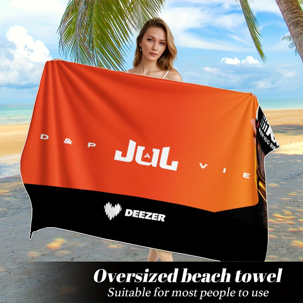 1pc J-Jul French Rapper D-D&P L-La V-Vie Split Beach Towel Microfiber Quick Dry Hip Hop Rap Bath Towel For Pool Rap Fans Gift