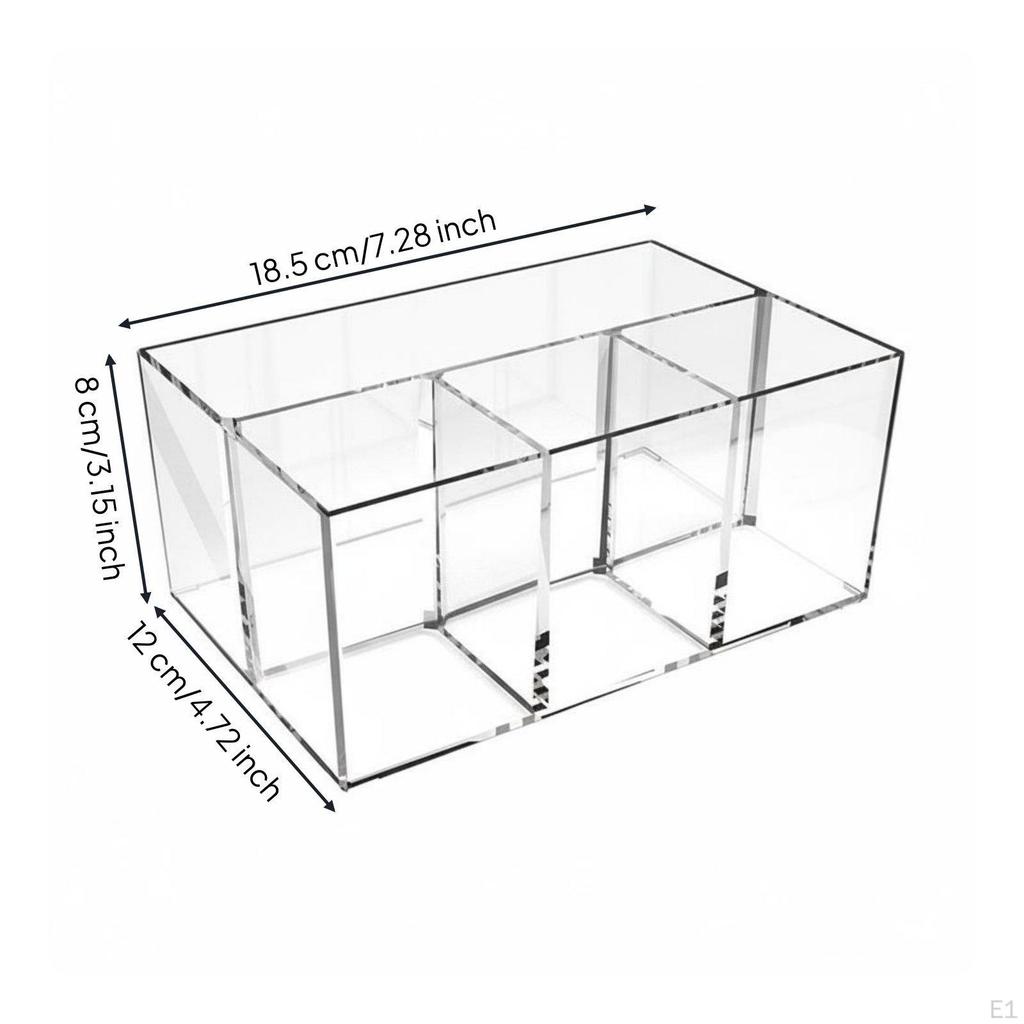 Acrylic Pen Holder MultiFunctional Transparent Pencil Storage Box Desktop Stationery Organizer for