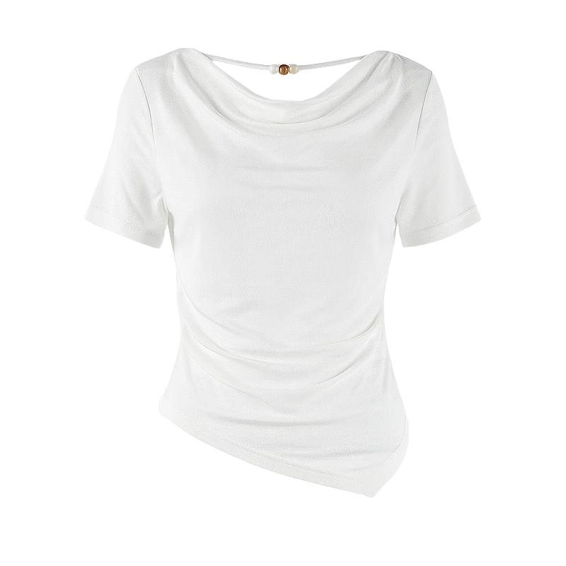 Women s Drape Neck Slim Fit T-Shirt M