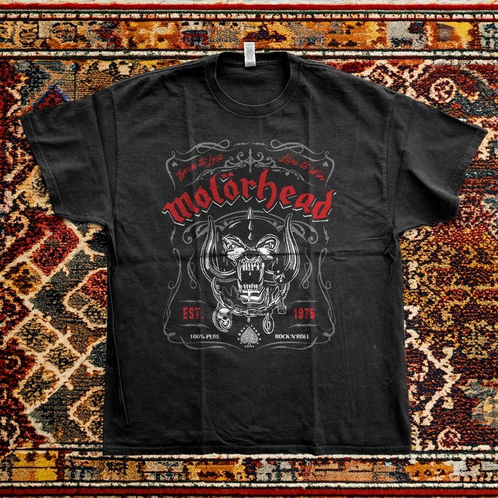 MOTORHEAD Western Whiskey 1975 Label Basic Style Unisex TShirt Size S5XL Unisex T-Shirt XL